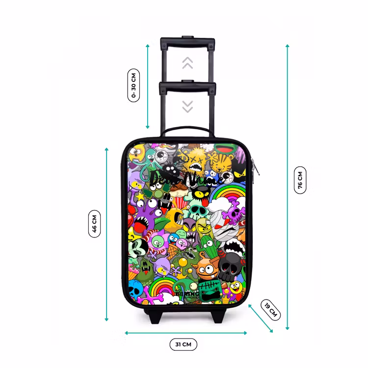 Kinderkoffer - Chaotisch-bunte Monster-Muster — 7