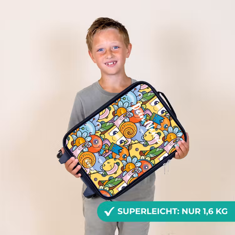 Kinderkoffer - Cartoon von verschiedenen Kreaturen und Gesichtern — 2