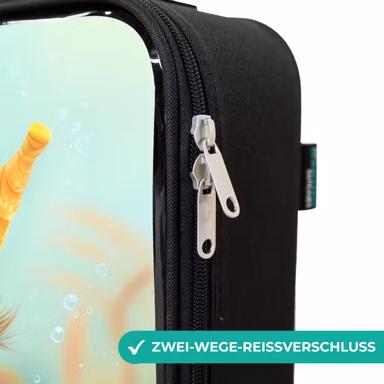 Kinderkoffer - Schwarz - Oranges Seepferdchen im Wasser — 6