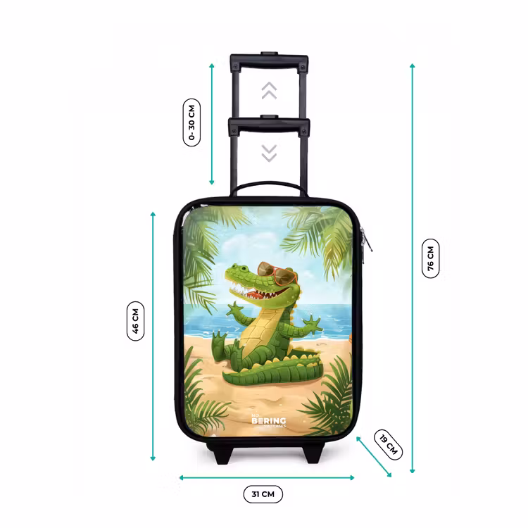 Kinderkoffer - Krokodil mit Sonnenbrille entspannt am Strand — 4
