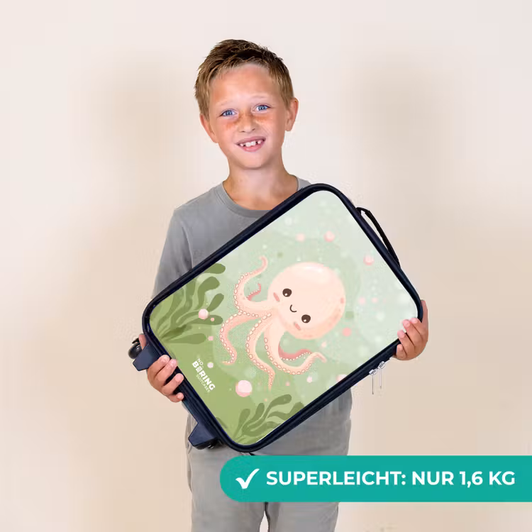 Kinderkoffer - Rosa Oktopus mit Lächeln — 2