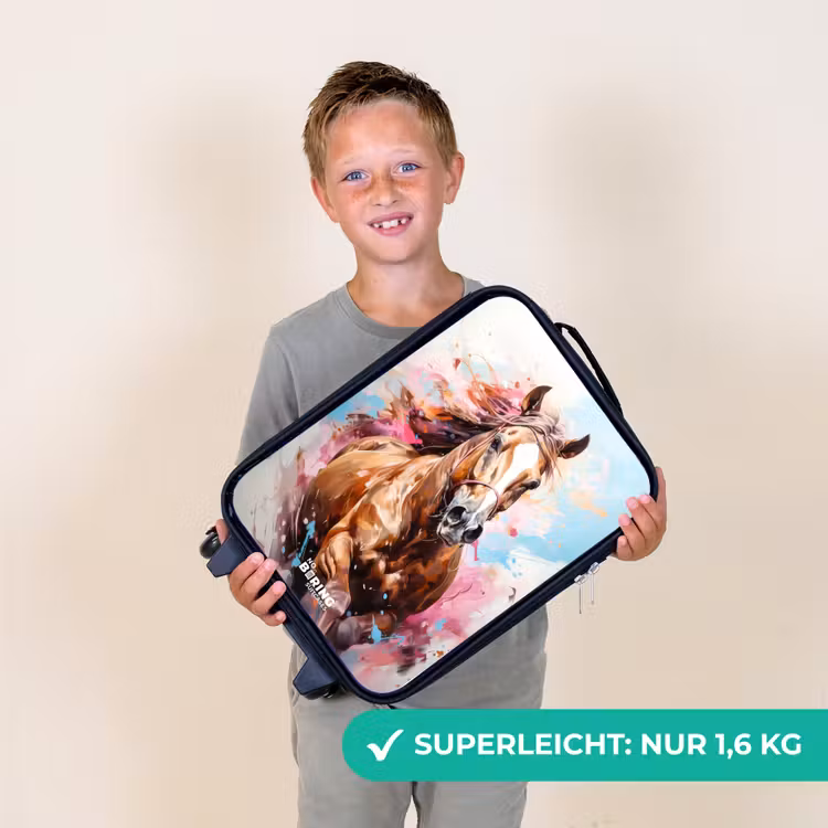 Kinderkoffer - Galoppierendes Pferd mit buntem Hintergrund — 2