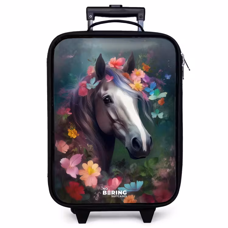Kinderkoffer - Pferd in bunten Blumen — 1