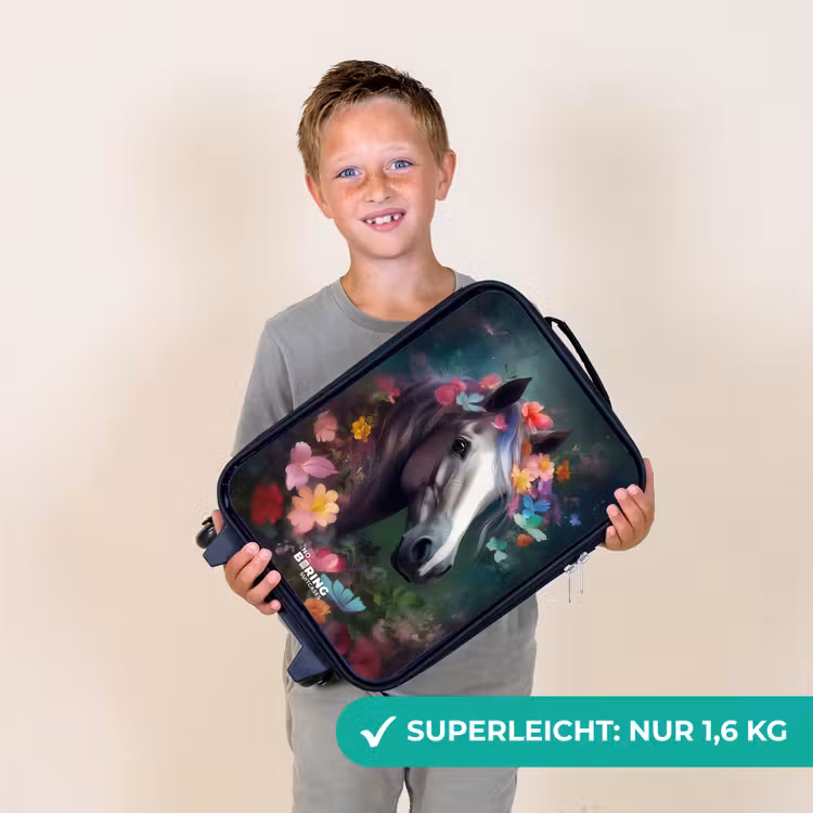 Kinderkoffer - Pferd in bunten Blumen — 2