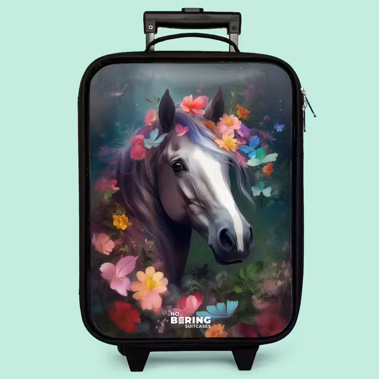 Kinderkoffer - Pferd in bunten Blumen — 3