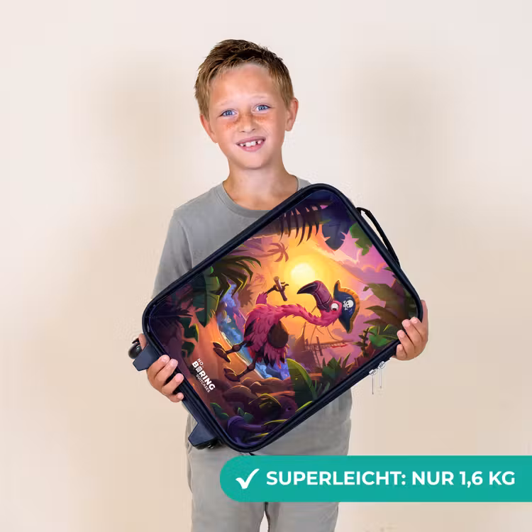 Kinderkoffer - Piratenflamingo auf einem tropischen Pfad — 2