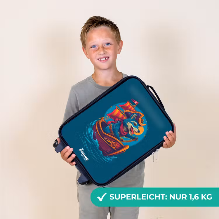 Kinderkoffer - Piratenwaschbär auf einem Boot — 2