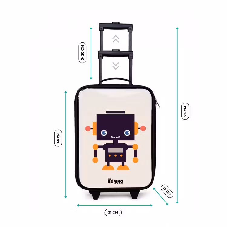 Kinderkoffer - Schwarzer Roboter mit orangefarbenen Akzenten — 4