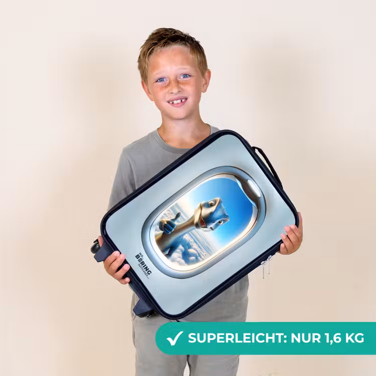 Kinderkoffer - Dino aus einem Flugzeugfenster — 1
