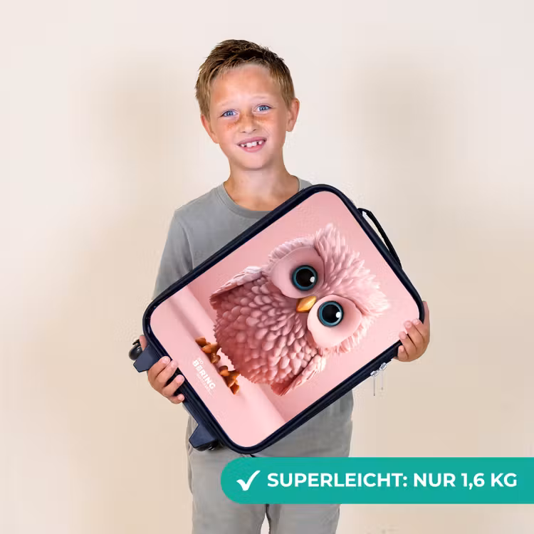 Kinderkoffer - Rosa Eule mit blauen Augen — 2