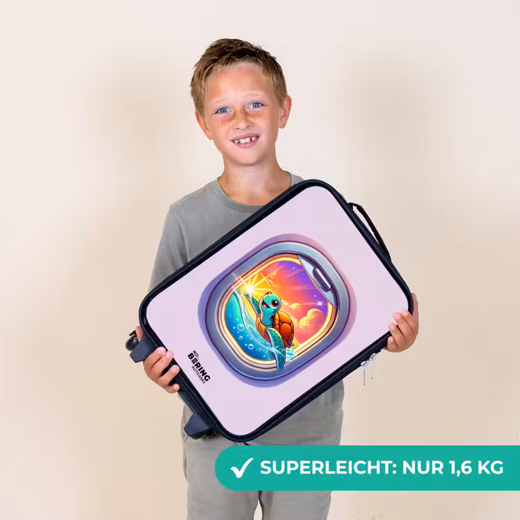 Kinderkoffer - Schildkröte beim Schwimmen mit Sonnenuntergang — 2