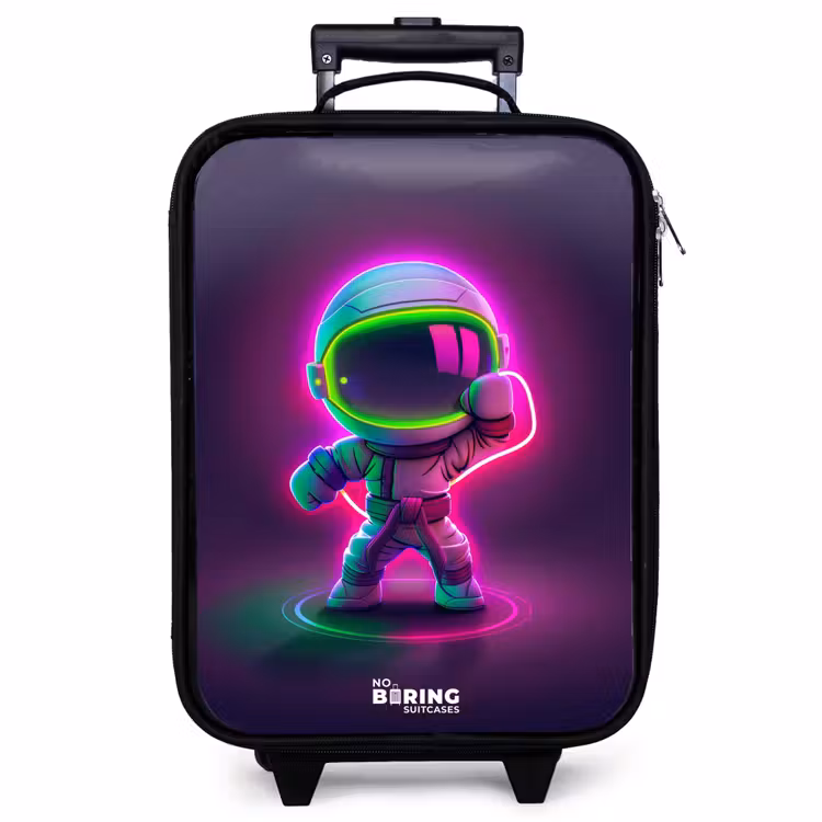 Kinderkoffer - Schwarz - Weltraum Karate Neon — 1