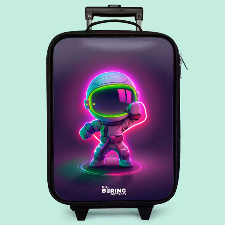 Kinderkoffer - Schwarz - Weltraum Karate Neon — 3