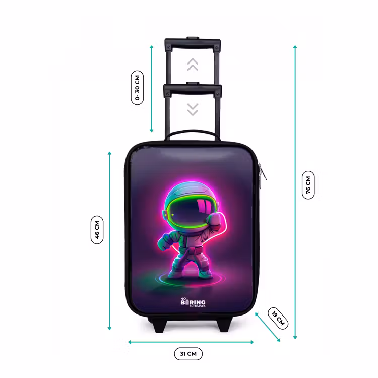 Kinderkoffer - Schwarz - Weltraum Karate Neon — 7