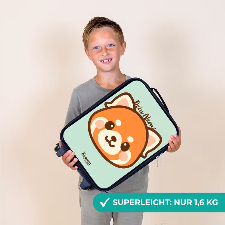 Kinderkoffer - Kawai - Roter Panda - Grün — 2