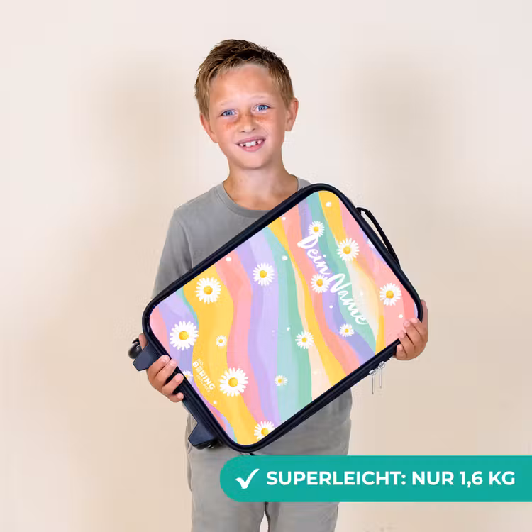 Kinderkoffer - Gänseblümchen auf Regenbogen-Hintergrund — 2