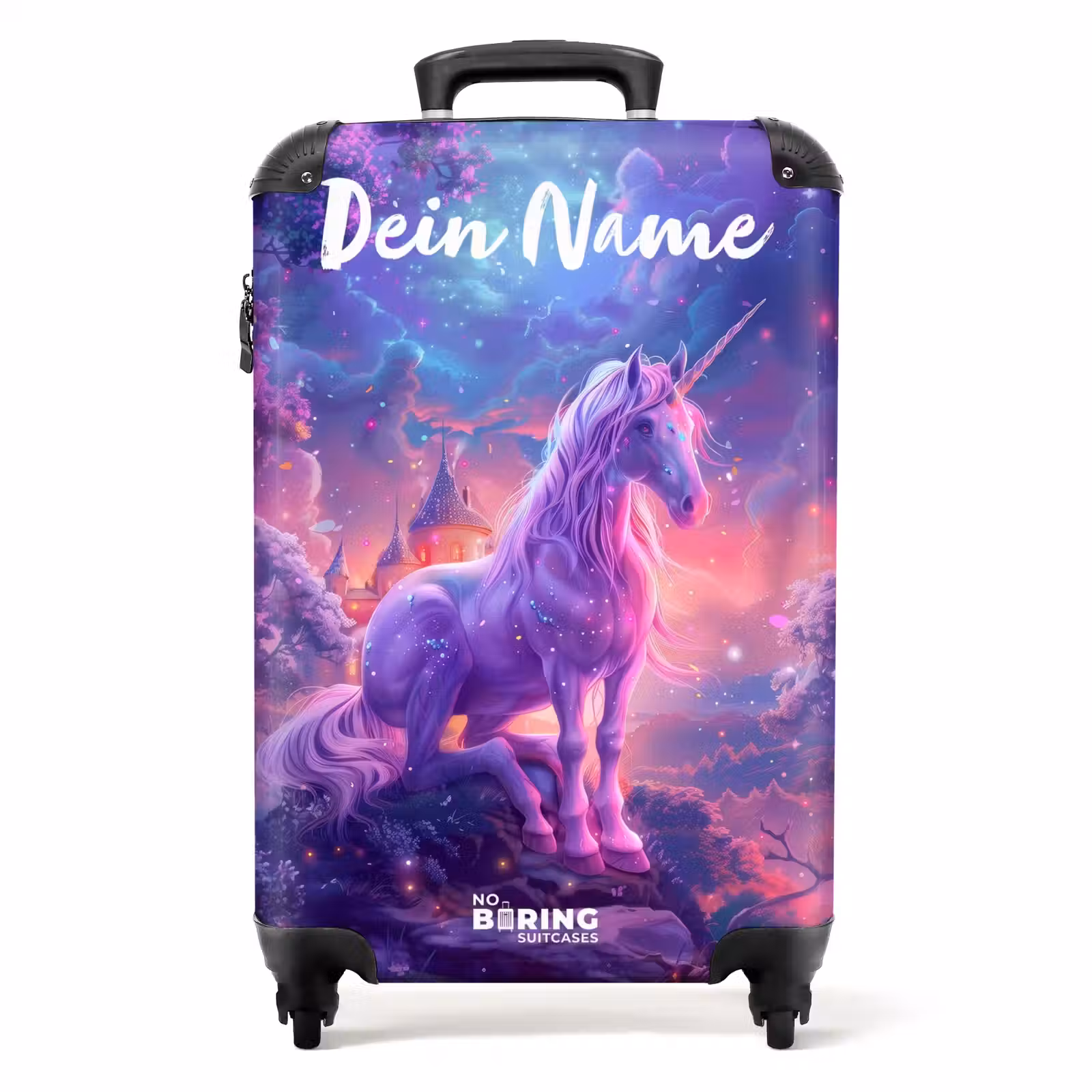 Koffer mit Name - Lila Einhorn in magischer Umgebung — 1