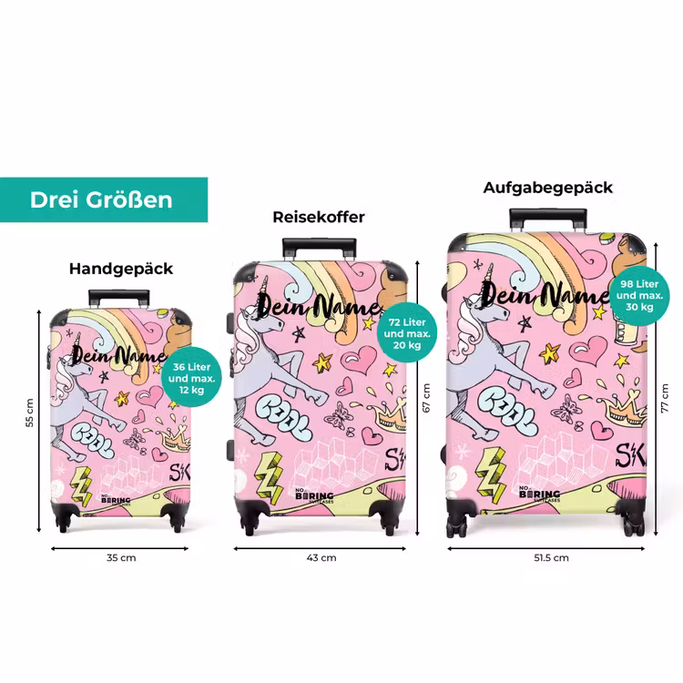 Koffer mit Name - Einhorn-Kritzeleien — 3