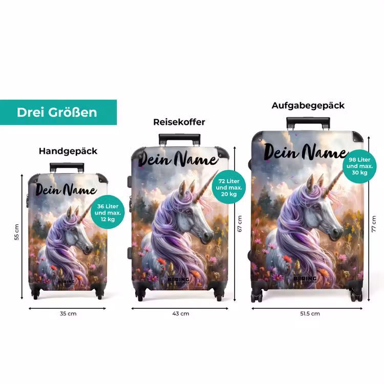 Koffer mit Name - Lavendelfederhorn — 3