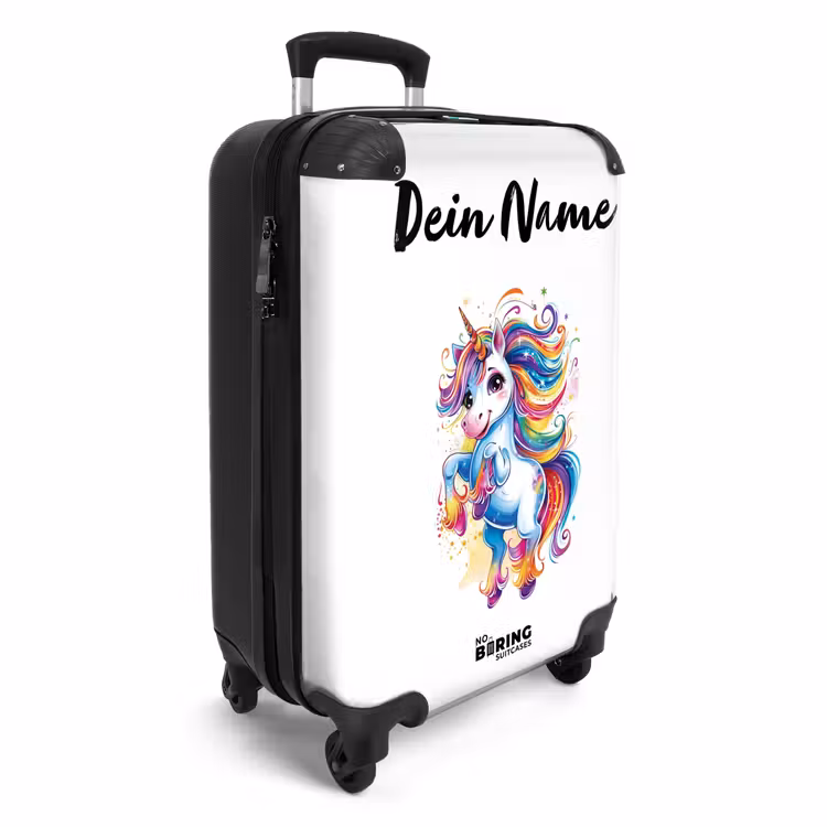 Koffer mit Name - Tänzelndes Einhorn mit Regenbogenmähne — 2