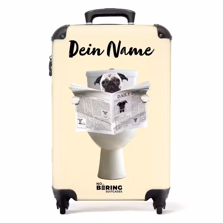 Koffer mit Name - Doggie liest die Zeitung — 1
