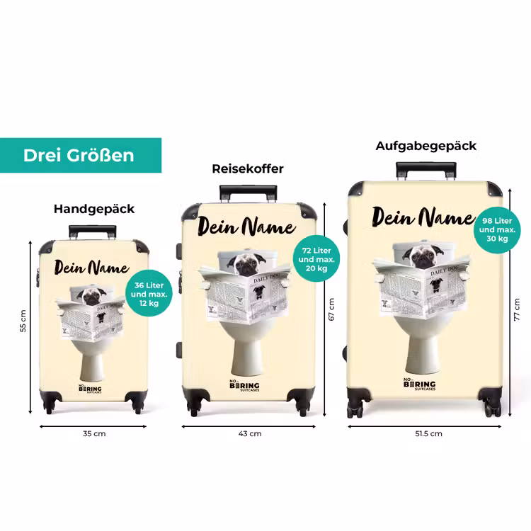 Koffer mit Name - Doggie liest die Zeitung — 3