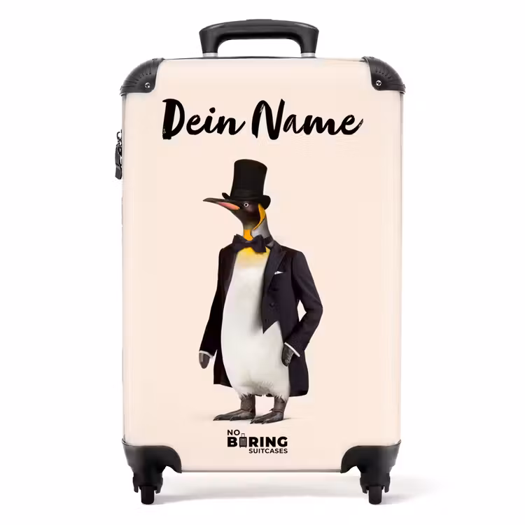 Koffer mit Name - Pinguin im Anzug — 1