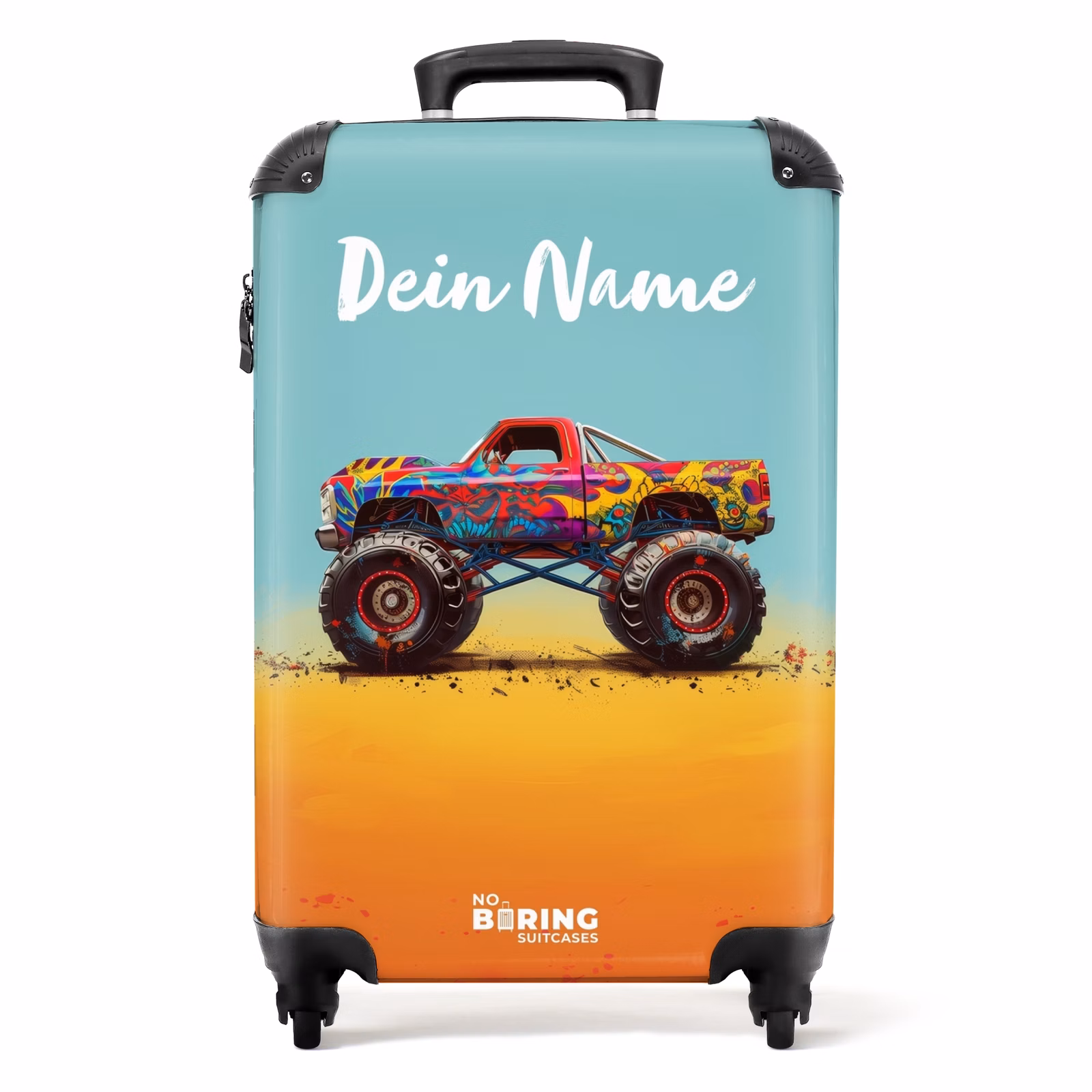 Koffer mit Name - Monstertruck mit Graffitidruck im Sand — 1