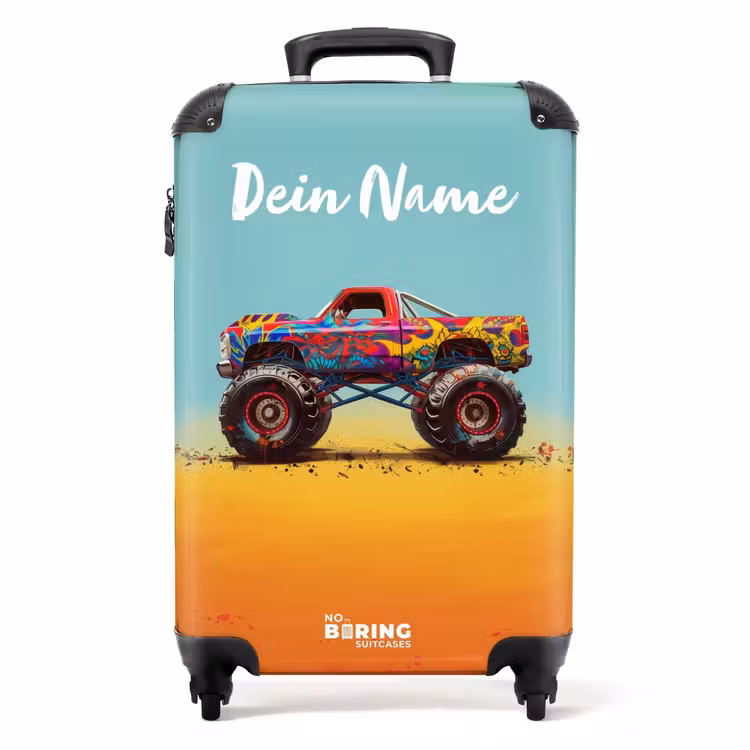 Koffer mit Name - Monstertruck mit Graffitidruck im Sand — 1