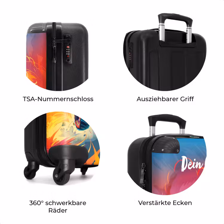 Koffer mit Name - Rosa Monstertruck fliegt über den Asphalt — 8