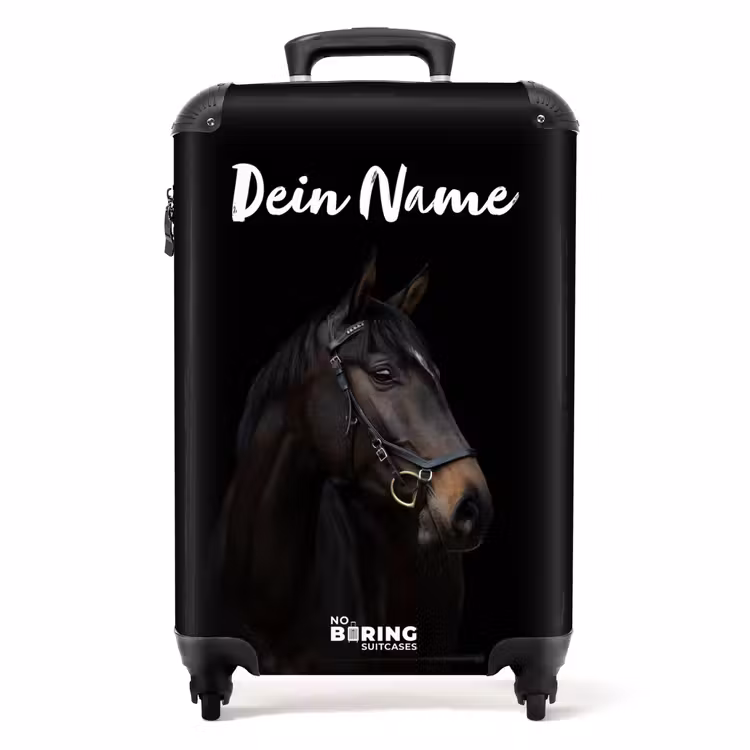 Koffer mit Name - Elegantes schwarzes Pferd — 1