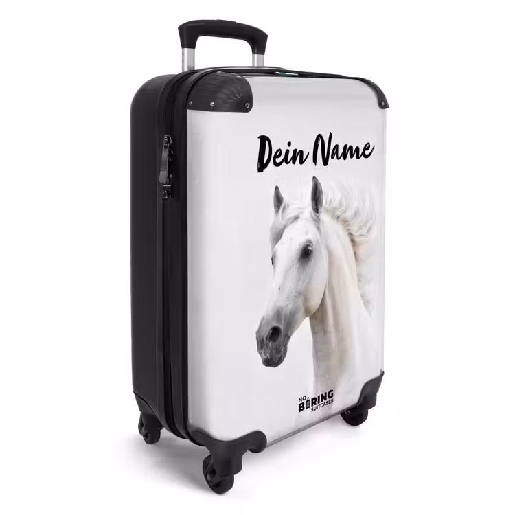 Koffer mit Name - Weißes Pferd mit flatternder Mähne — 2