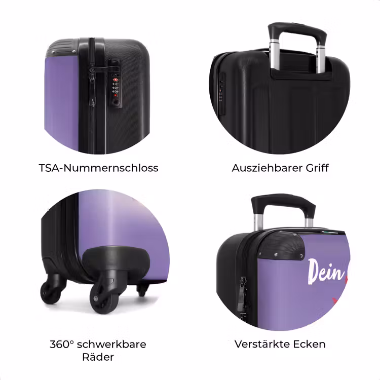 Koffer mit Name - Gelbes Auto mit rosa Flammen — 8