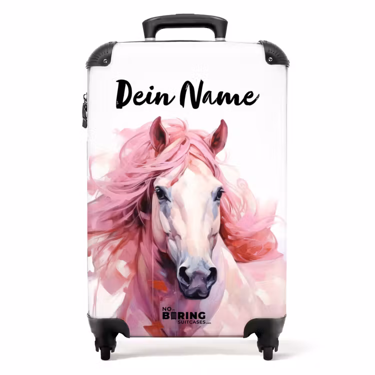 Koffer mit Name - Pastellfarbenes Rennpferd — 1