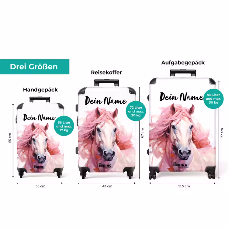 Koffer mit Name - Pastellfarbenes Rennpferd — 3