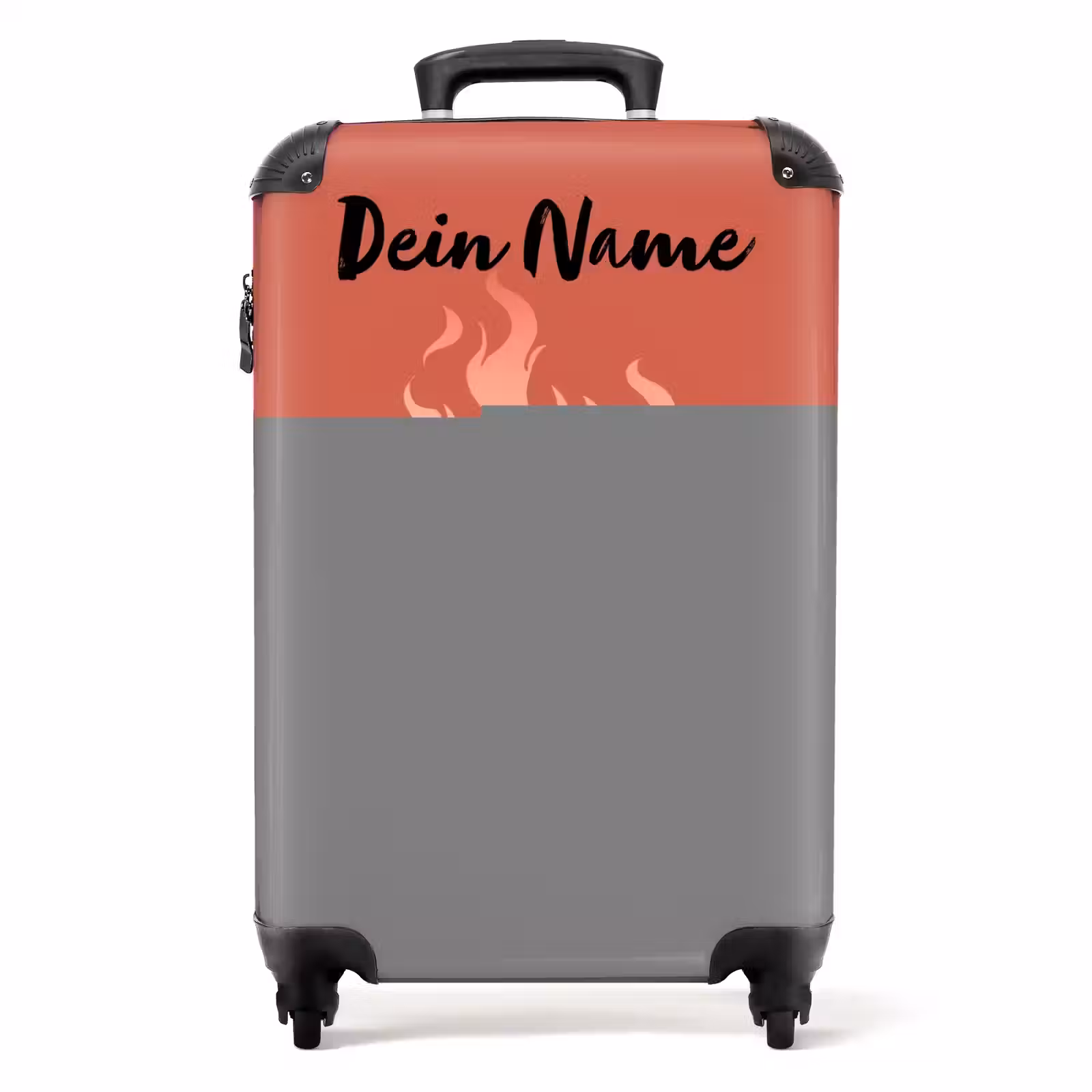 Koffer mit Name - Graues Auto mit rosa Flammen — 1