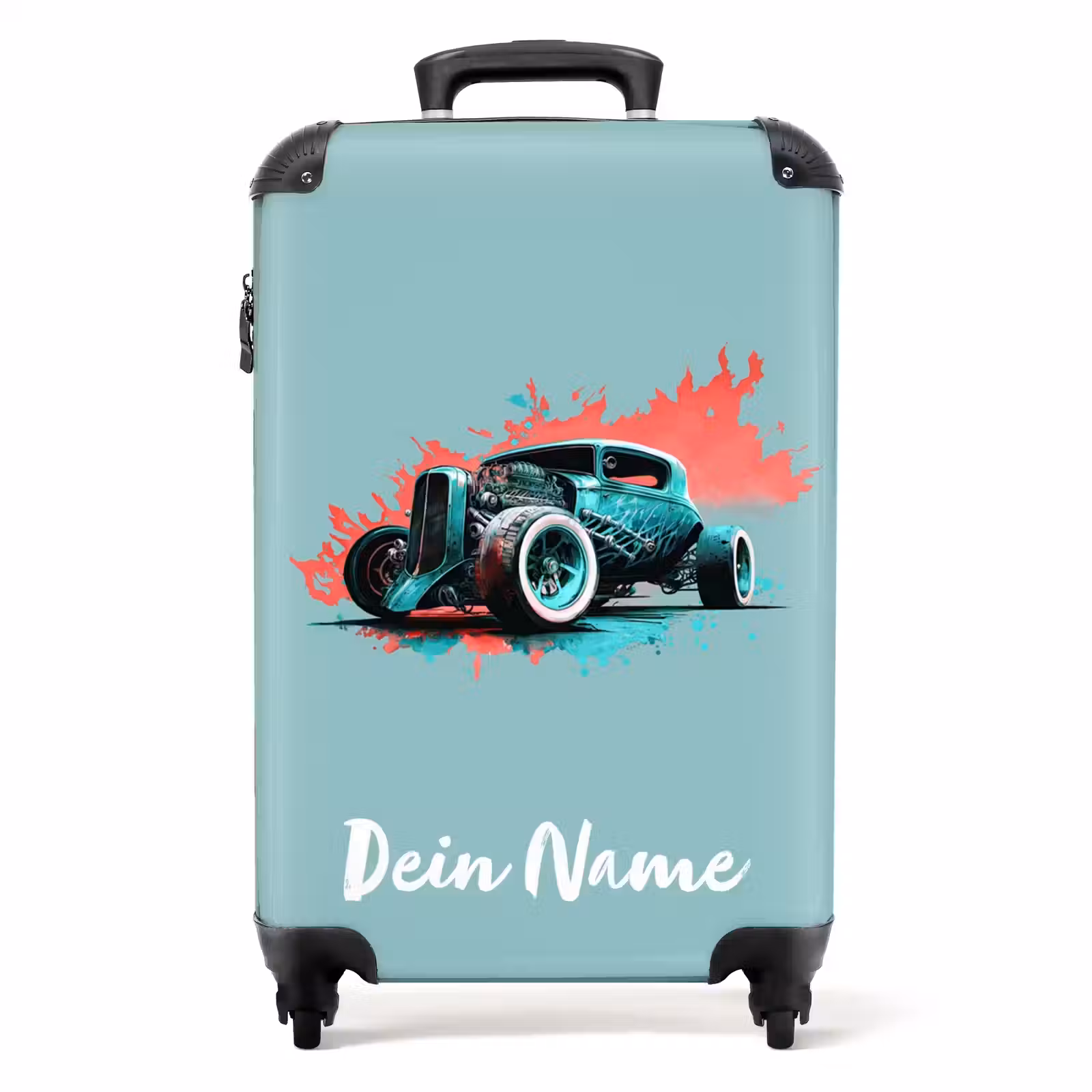 Koffer mit Name - Hotrod türkis — 1