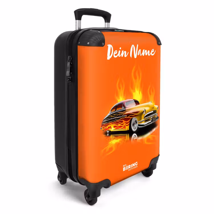 Koffer mit Name - Gelbes Auto mit gelben Flammen — 2