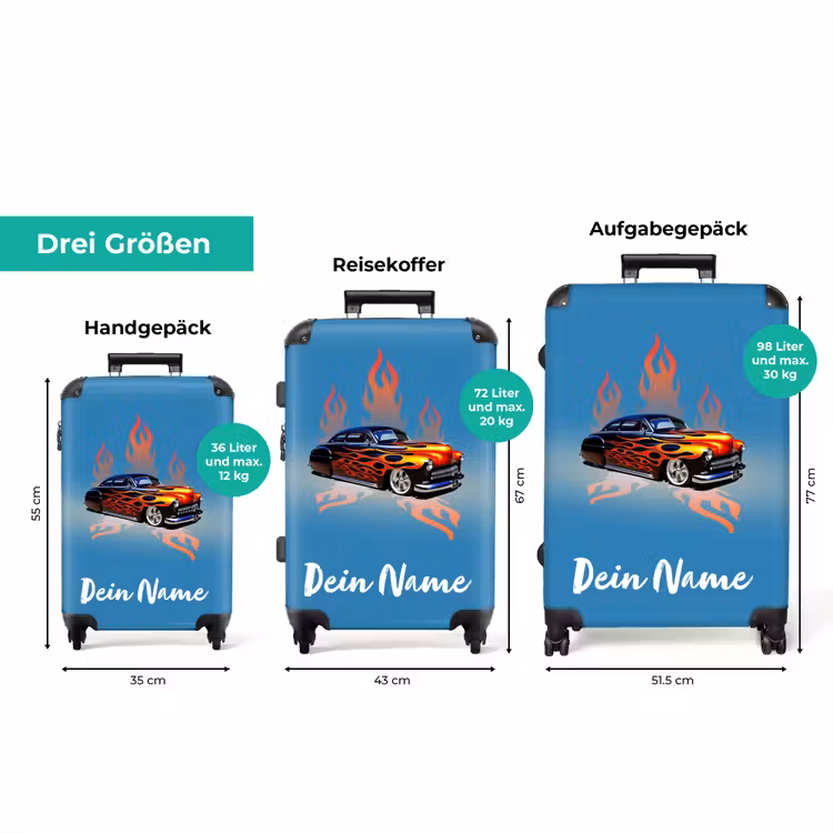 Koffer mit Name - Hotrod-Flammen — 3