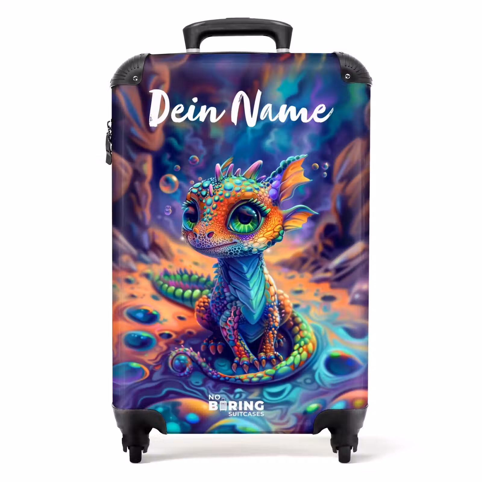 Koffer mit Name - Verschnörkelter Saphir-Drache — 1