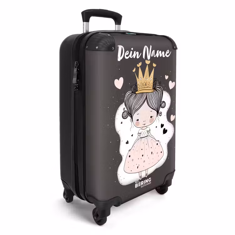 Koffer mit Name - Kleine Prinzessin auf schwarzem Hintergrund — 2