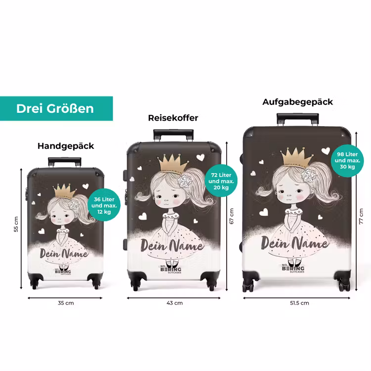 Koffer mit Name - Schüchterne Prinzessin mit Blume — 3