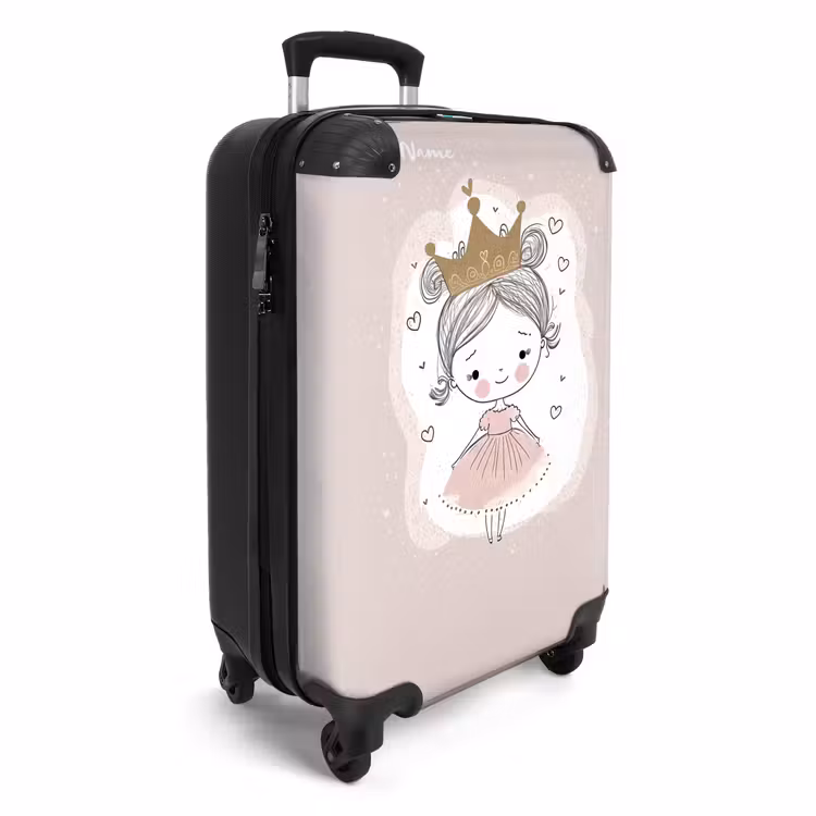 Koffer mit Name - Prinzessin auf farbigem Hintergrund mit Herzen — 2