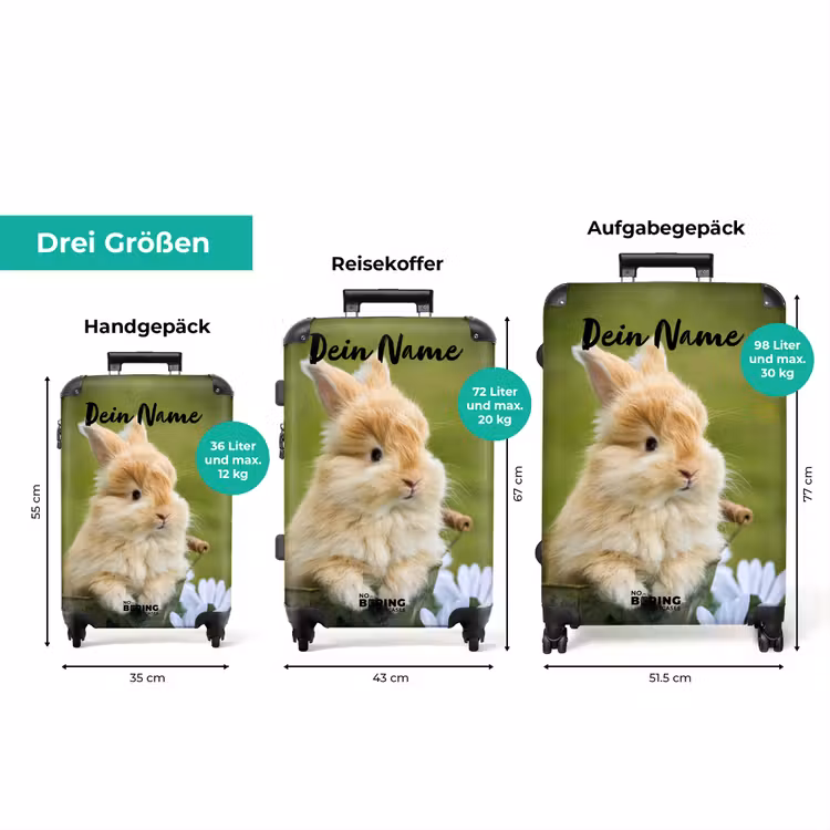 Koffer mit Name - Kaninchen im Blumentopf — 3