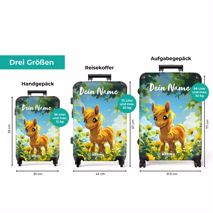 Koffer mit Name - Sonniges Pony — 3