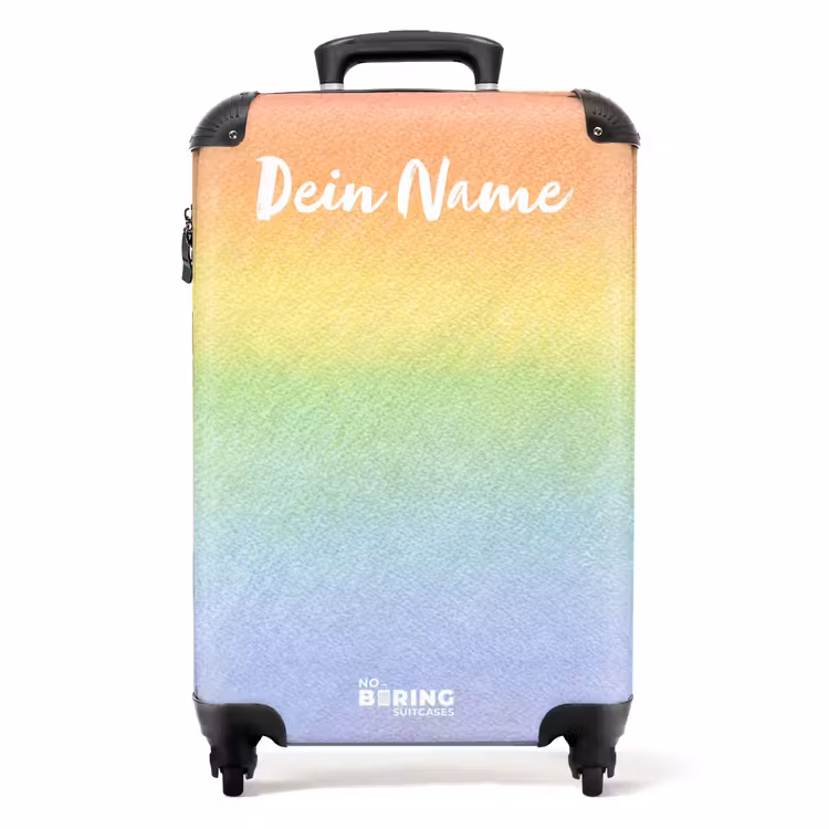 Koffer mit Name - Pastellfarbener Regenbogen — 1