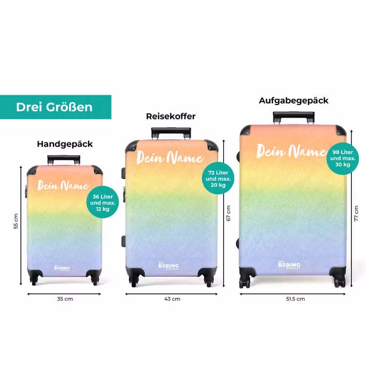 Koffer mit Name - Pastellfarbener Regenbogen — 3