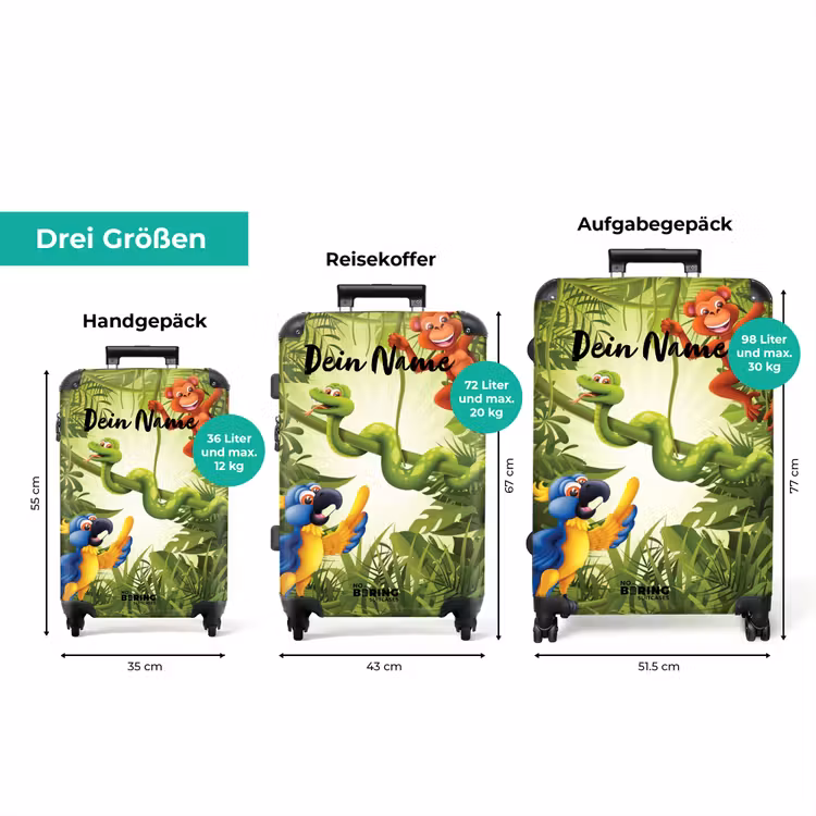 Koffer mit Name - Fröhlicher Dschungel — 3