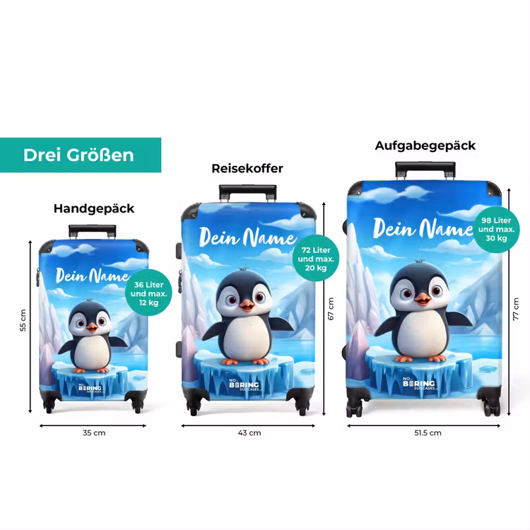 Koffer mit Name - Kleiner Pinguin — 3
