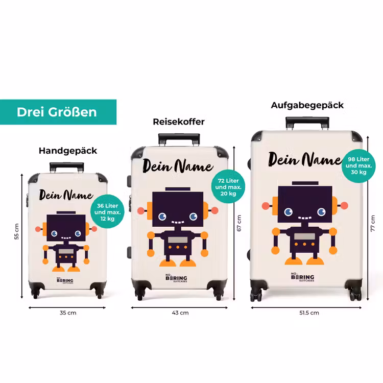 Koffer mit Name - Lila Pixel — 3